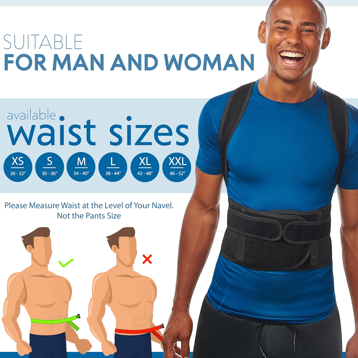Selbite Posture Corrector for Men and Women, Back Brace with Adjustable Straps

