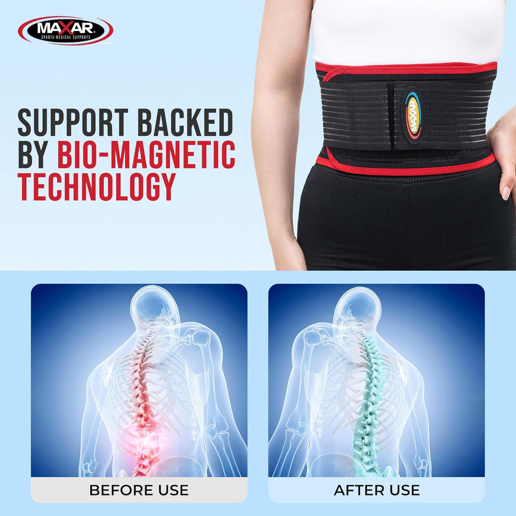 MAXAR Bio-Magnetic Lumbar Back Brace with Magnets and Far Infrared for Lower Back

