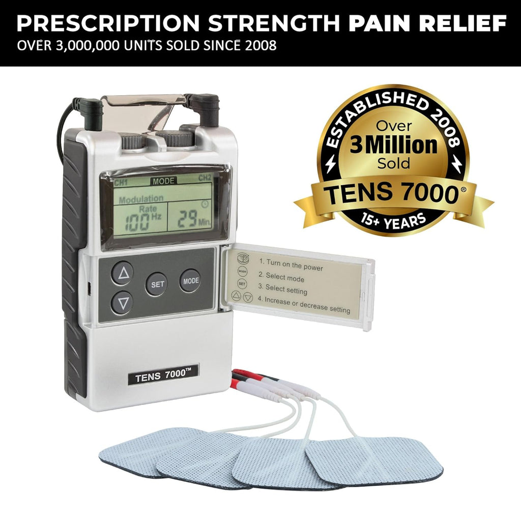 TENS 7000 Digital TENS Unit with Accessories, Muscle Stimulator for Pain Relief

