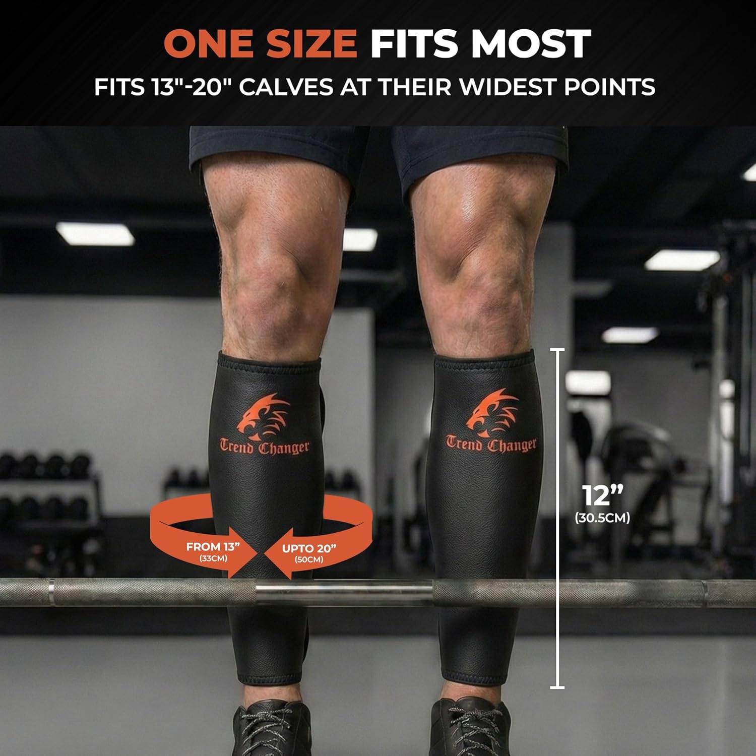Trend Changer Neoprene Weightlifting Shin Guards with Calf Support Brace, Pair

