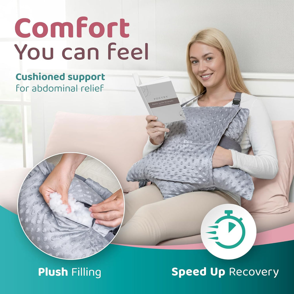 Zomaple Recovery Hysterectomy Pillow with Strap, Gel Pack & Lumbar Support

