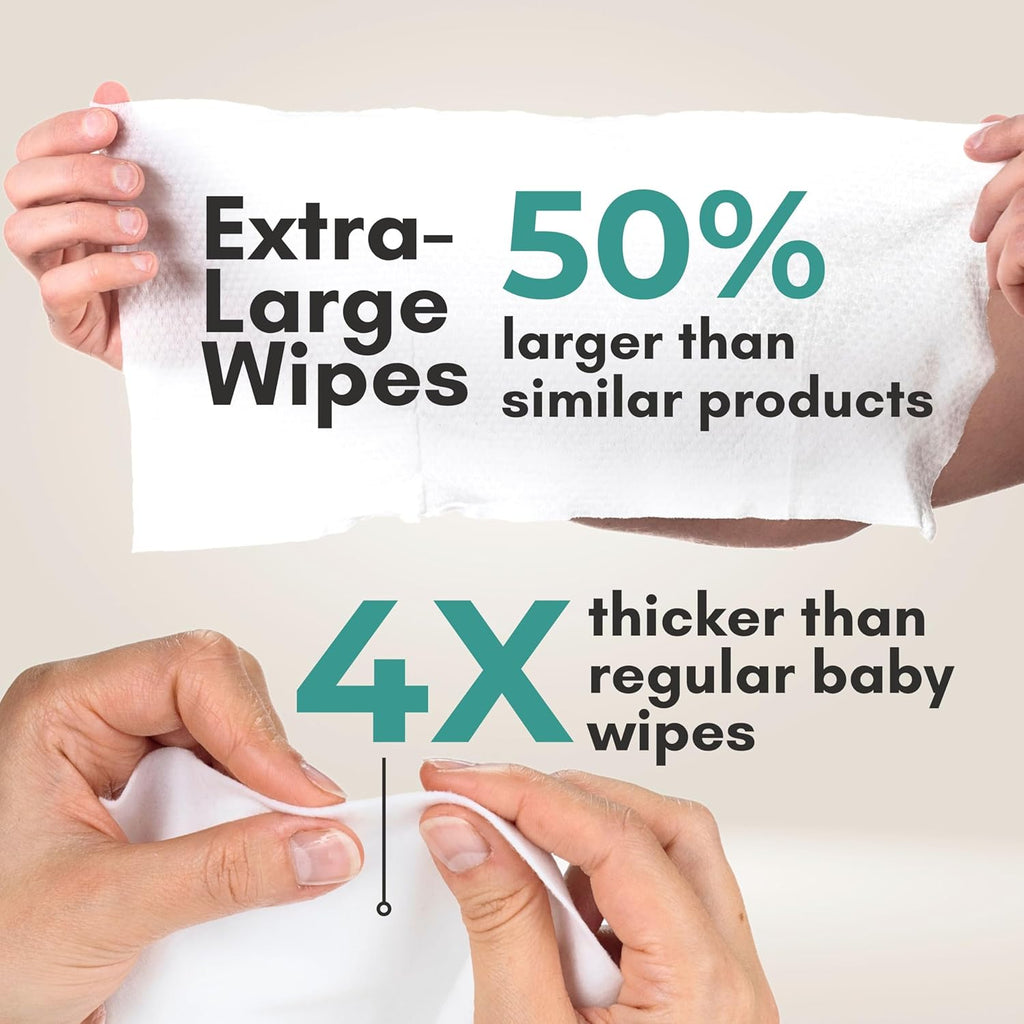 Nurture XL Ultra Thick Body Wipes for Adults with Aloe Vera, No-Rinse Bath Cloths

