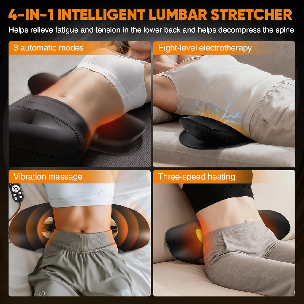Electric Lumbar Traction Device with Heat, Red Light, Electrotherapy, Vibration

