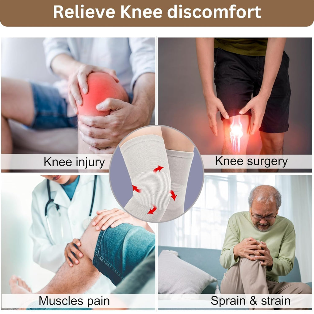 Wonder Care 2-Pack Bamboo Knee Compression Sleeve for Men and Women

