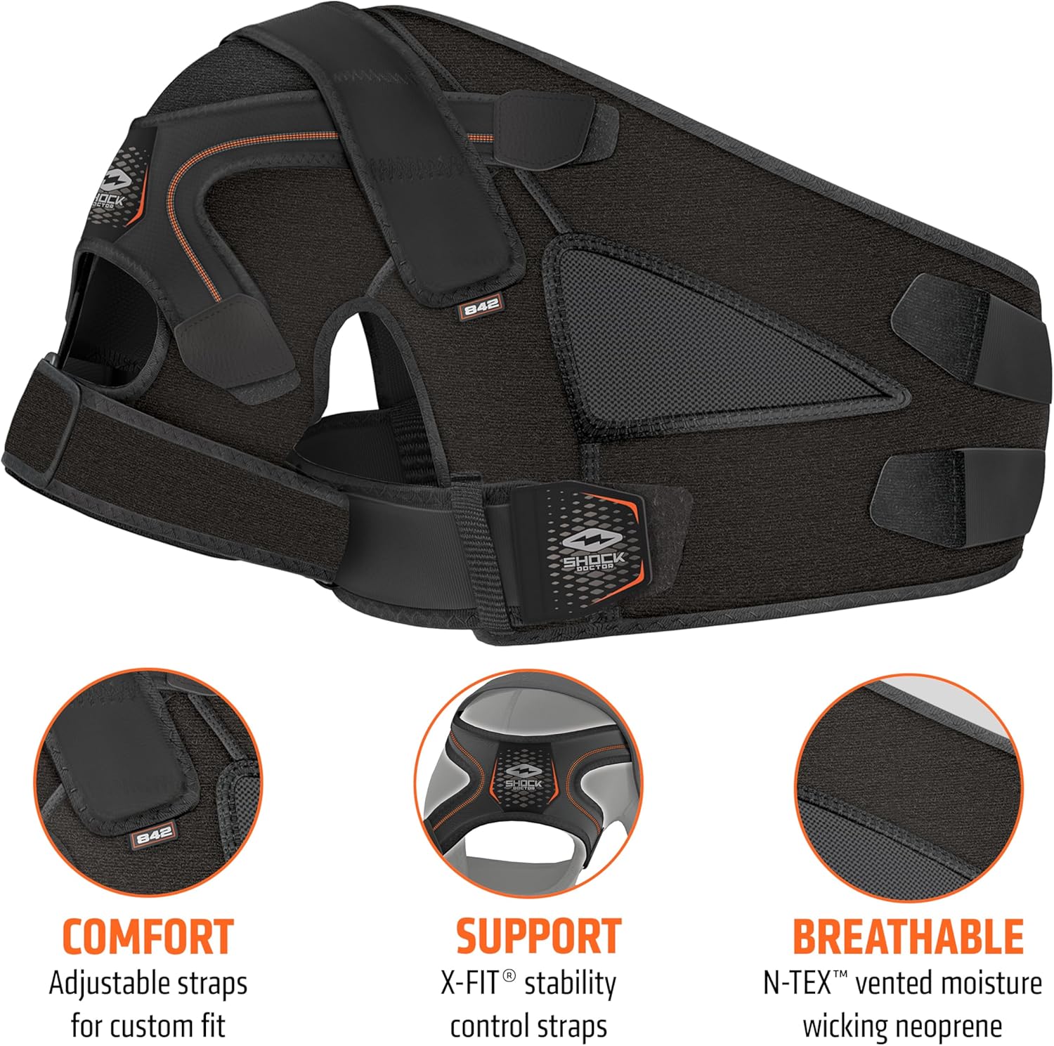 Shock Doctor Shoulder Brace for Men, Rotator Cuff and AC Sprain Support

