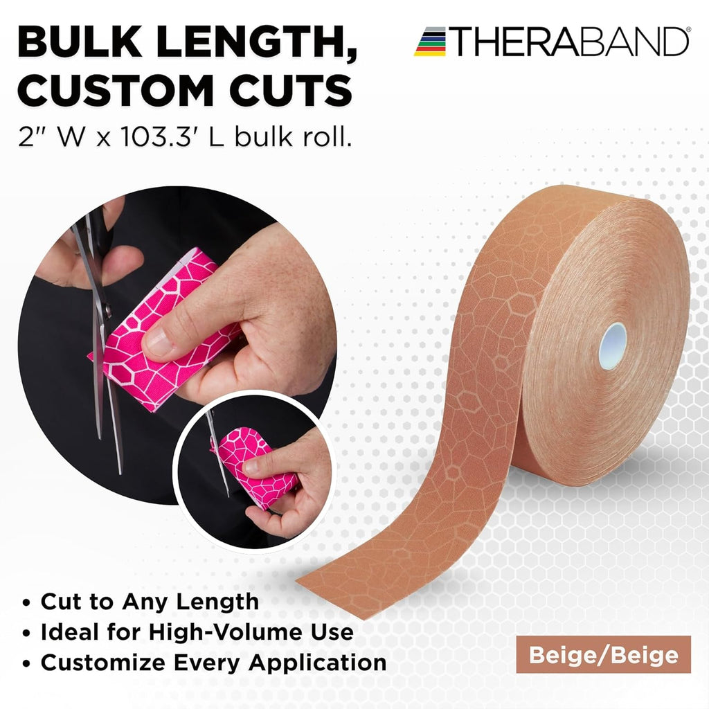 THERABAND Kinesiology Tape XactStretch Indicators Latex-Free Athletic Tape Roll

