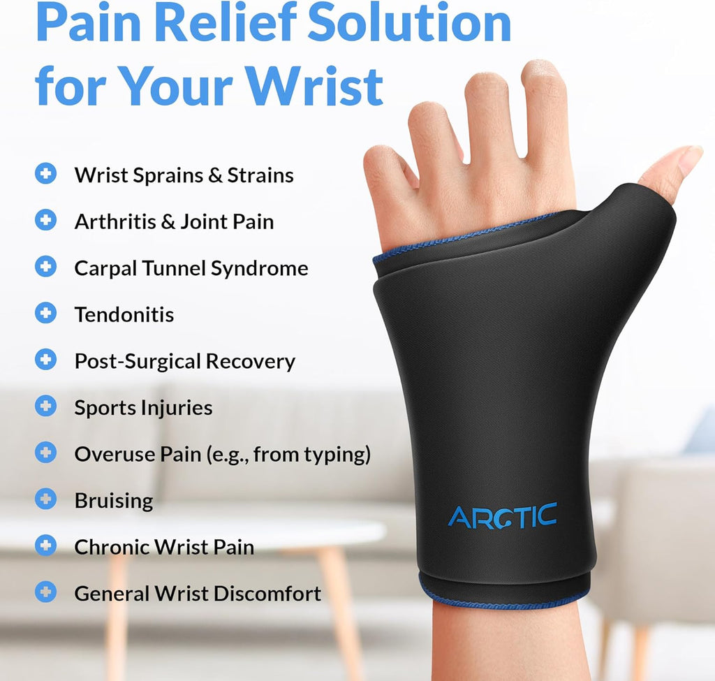 Two-Pack Reusable Thumb & Wrist Ice Pack, Hot Cold Compression for Hand Pain Relief

