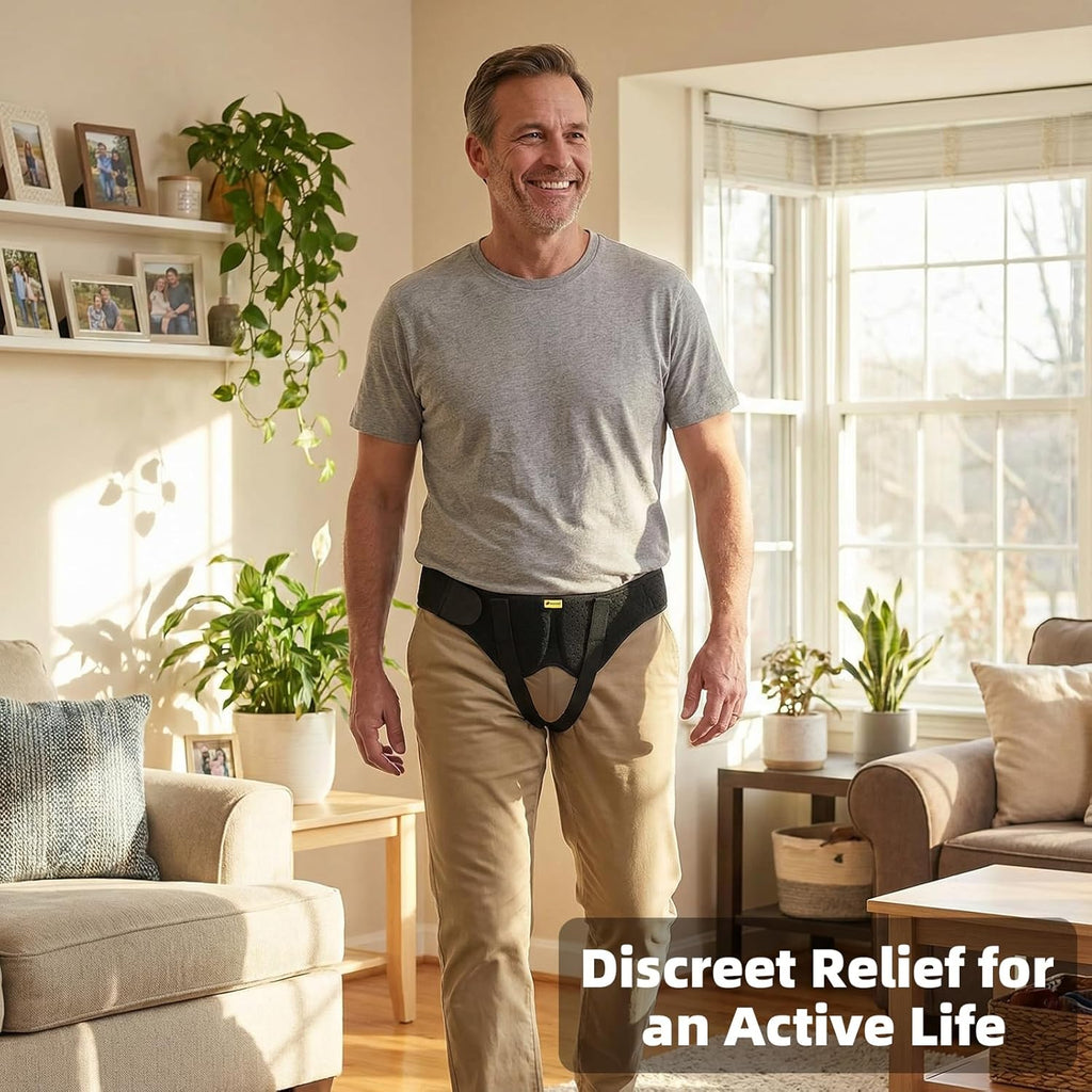 Tenbon Inguinal Hernia Belt for Men & Women, Adjustable Groin Support with Pads

