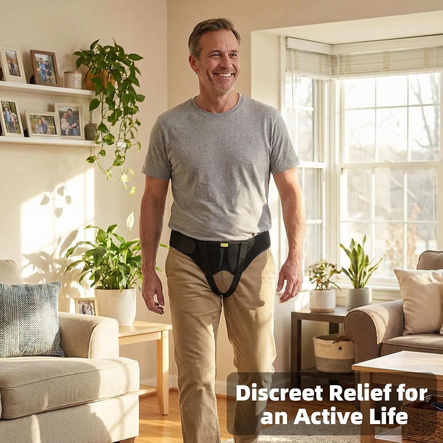 Tenbon Inguinal Hernia Belt for Men & Women, Adjustable Groin Support with Pads

