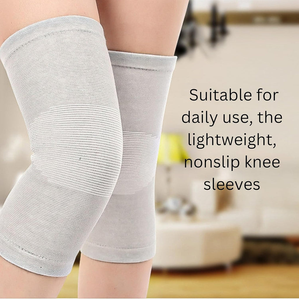Wonder Care 2-Pack Bamboo Knee Compression Sleeve for Men and Women

