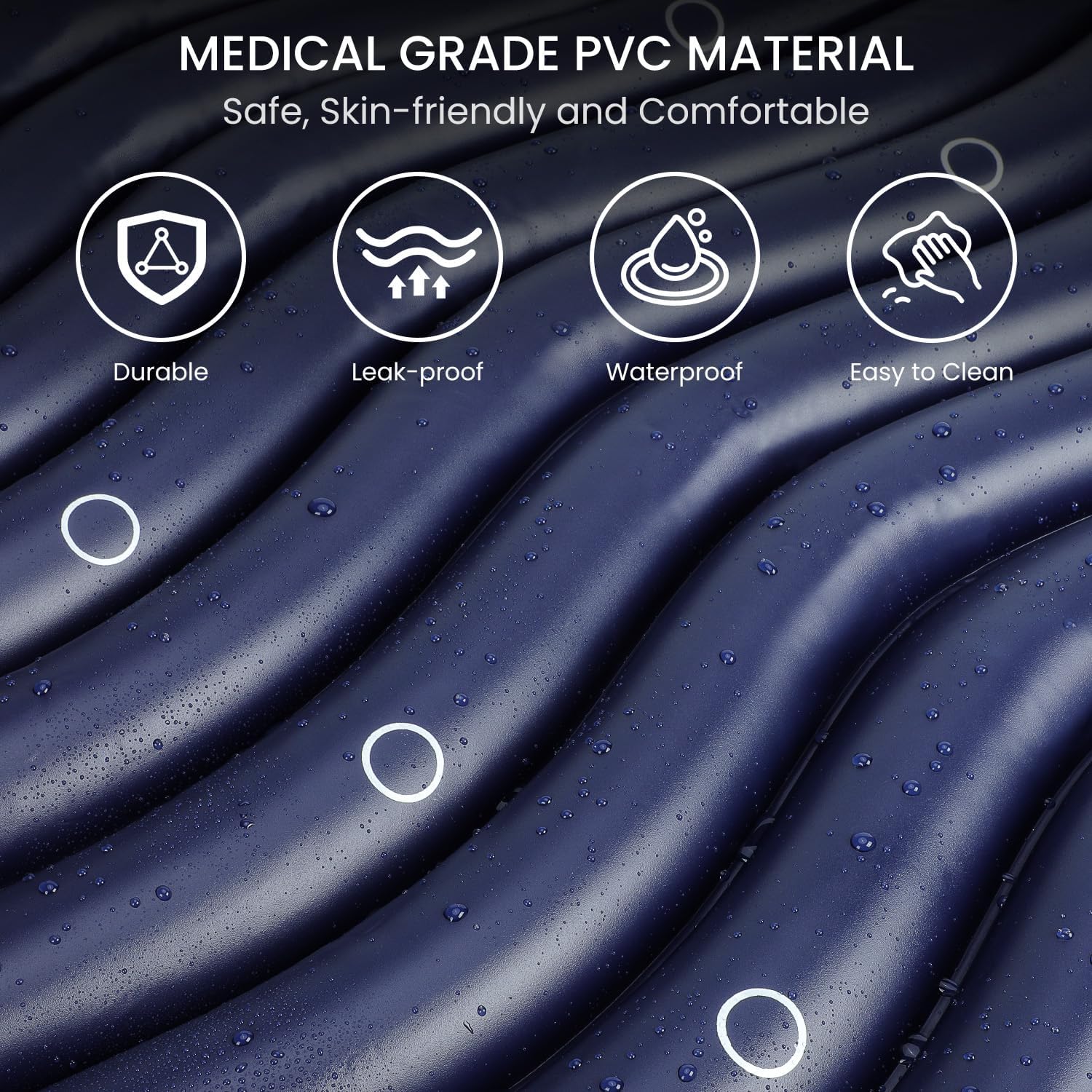 Kekoy Alternating Air Pressure Mattress Pad, Waterproof Hospital Bed Topper with Pump

