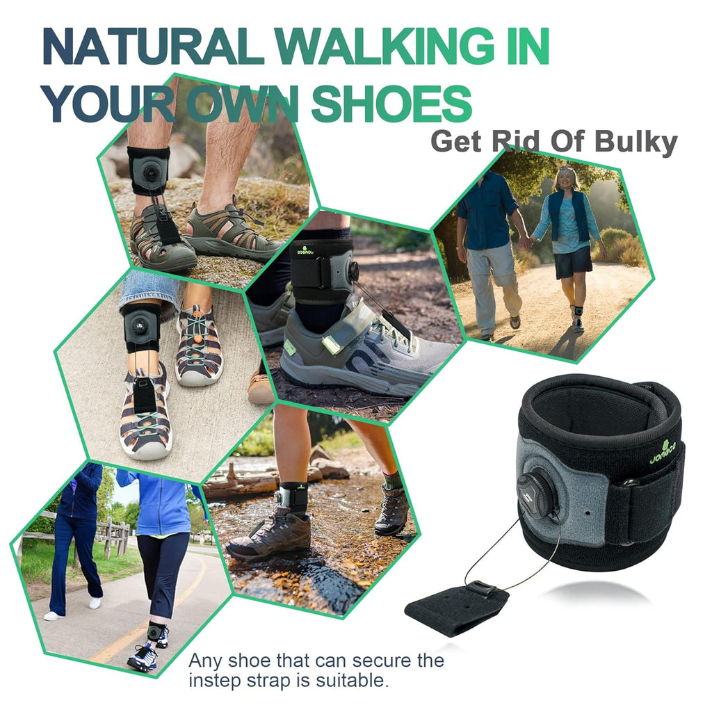 JOMECA AFO Drop Foot Brace with Reel-Adjust Dorsiflexion Support for Walking

