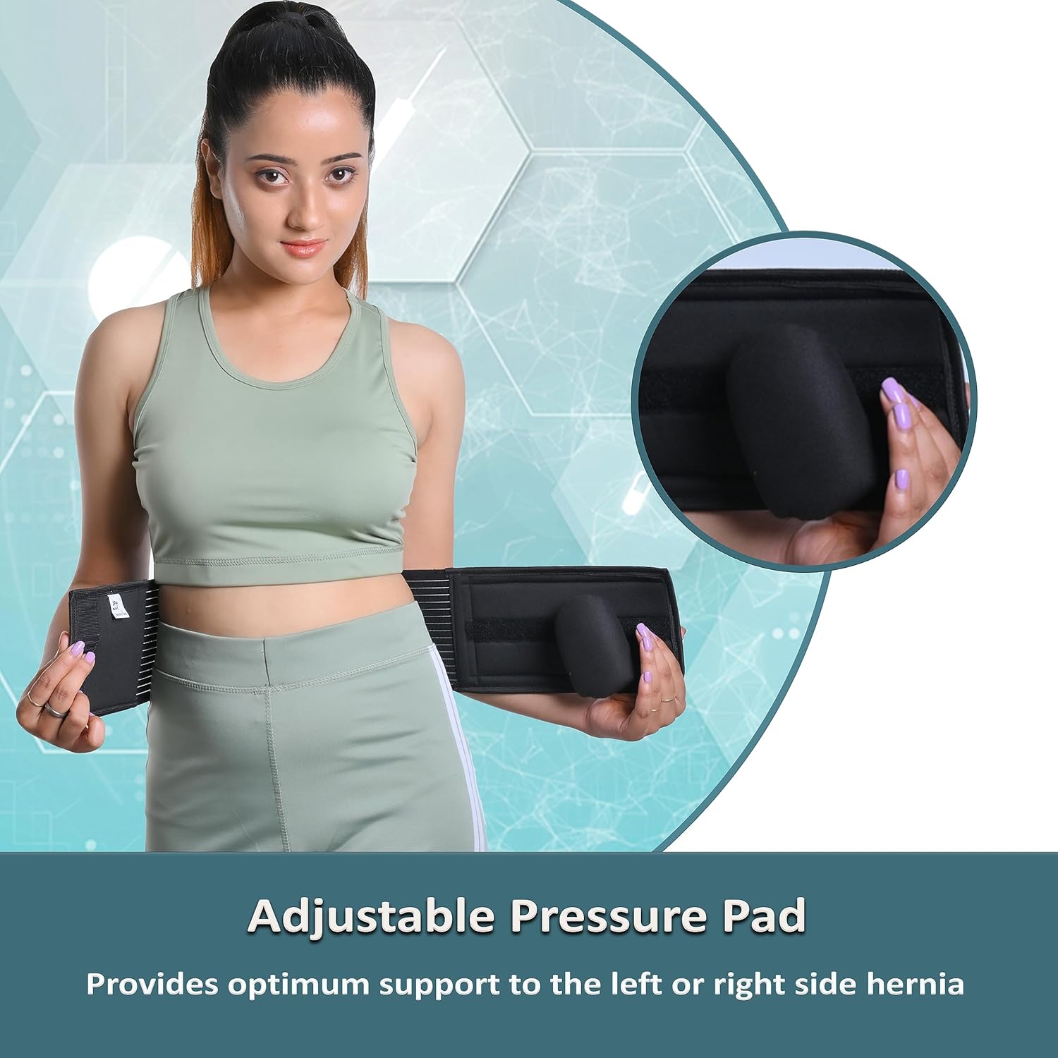 Wonder Care Umbilical Hernia Support Belt Abdominal Binder with Removable Compression Pad

