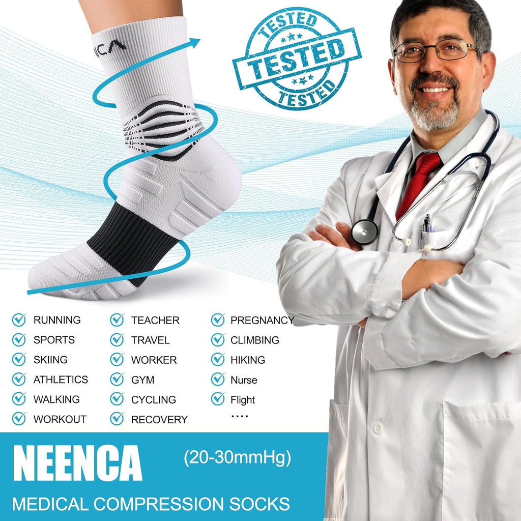 NEENCA Medical Compression Socks, Ankle Support, 20–30 mmHg

