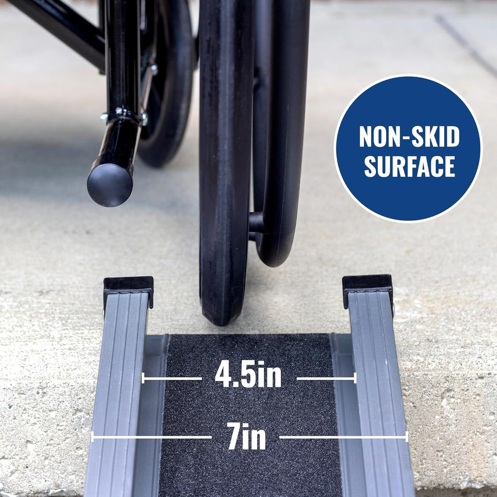 DMI Portable Wheelchair Ramp for Home, Adjustable 3-5 ft, 2-Pack Handicap Stairs

