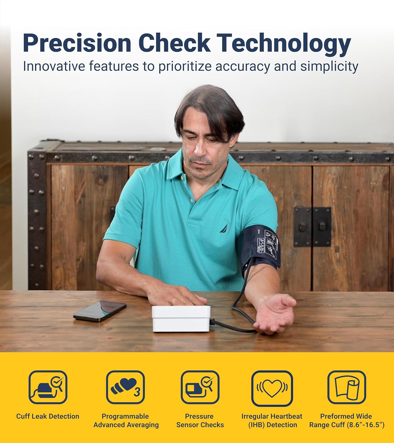 A&D Precision Check Pro UA-910BLE Bluetooth Upper Arm Blood Pressure Monitor

