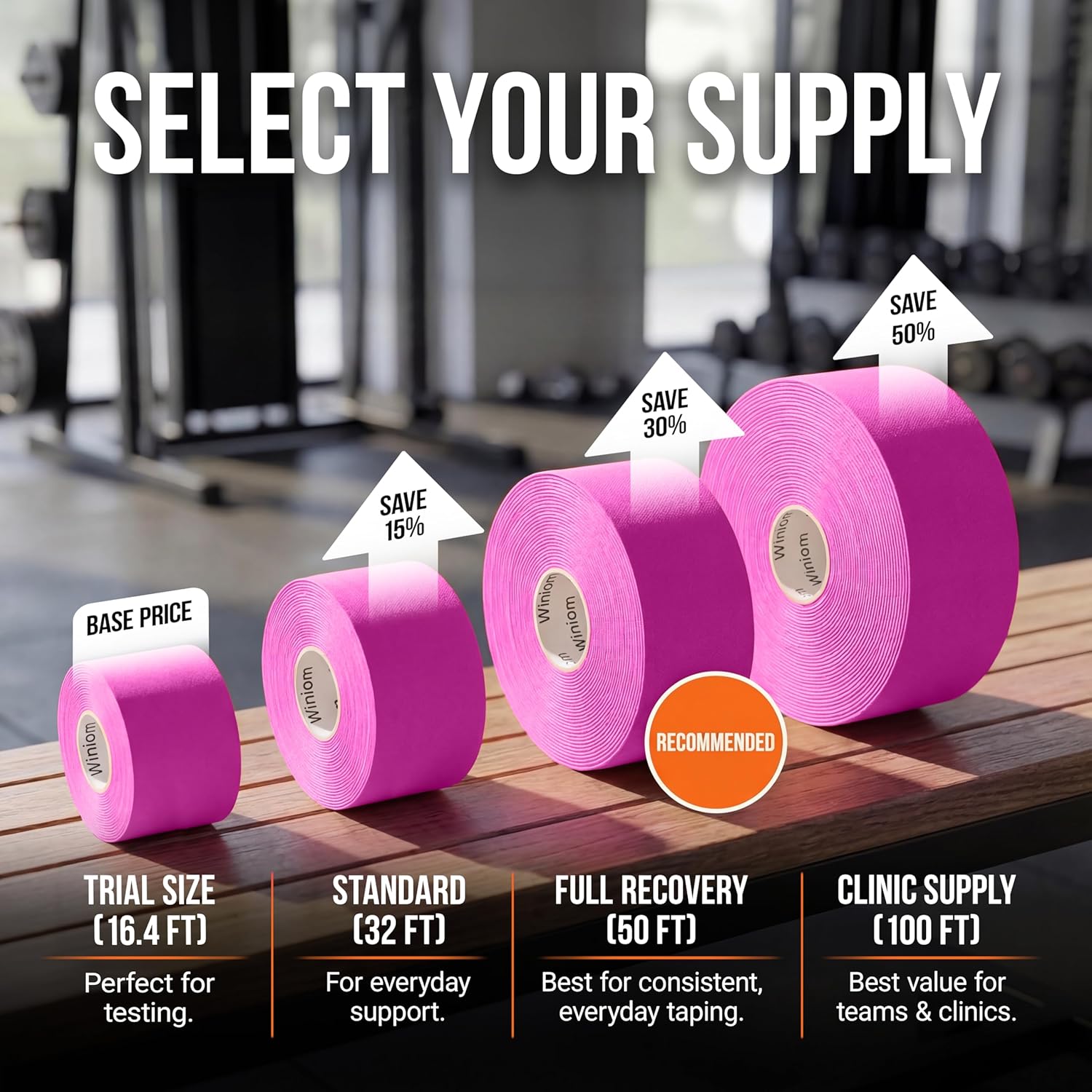 Kinesiology Tape Waterproof Athletic Sports Tape for Joint & Muscle Support, 2 in Roll

