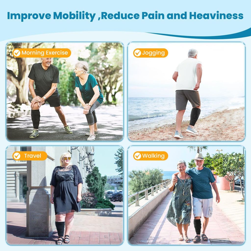 iDonua Lymphedema Compression Wrap for Lower Leg, Adjustable Cross Straps

