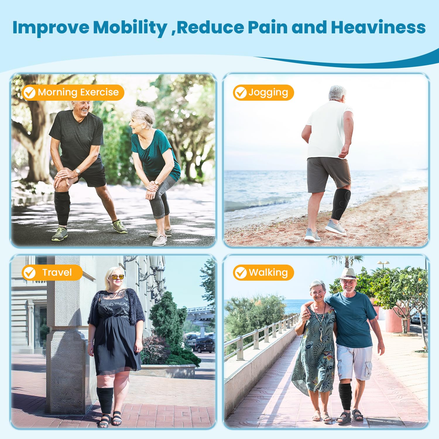 iDonua Lymphedema Compression Wrap for Lower Leg, Adjustable Cross Straps

