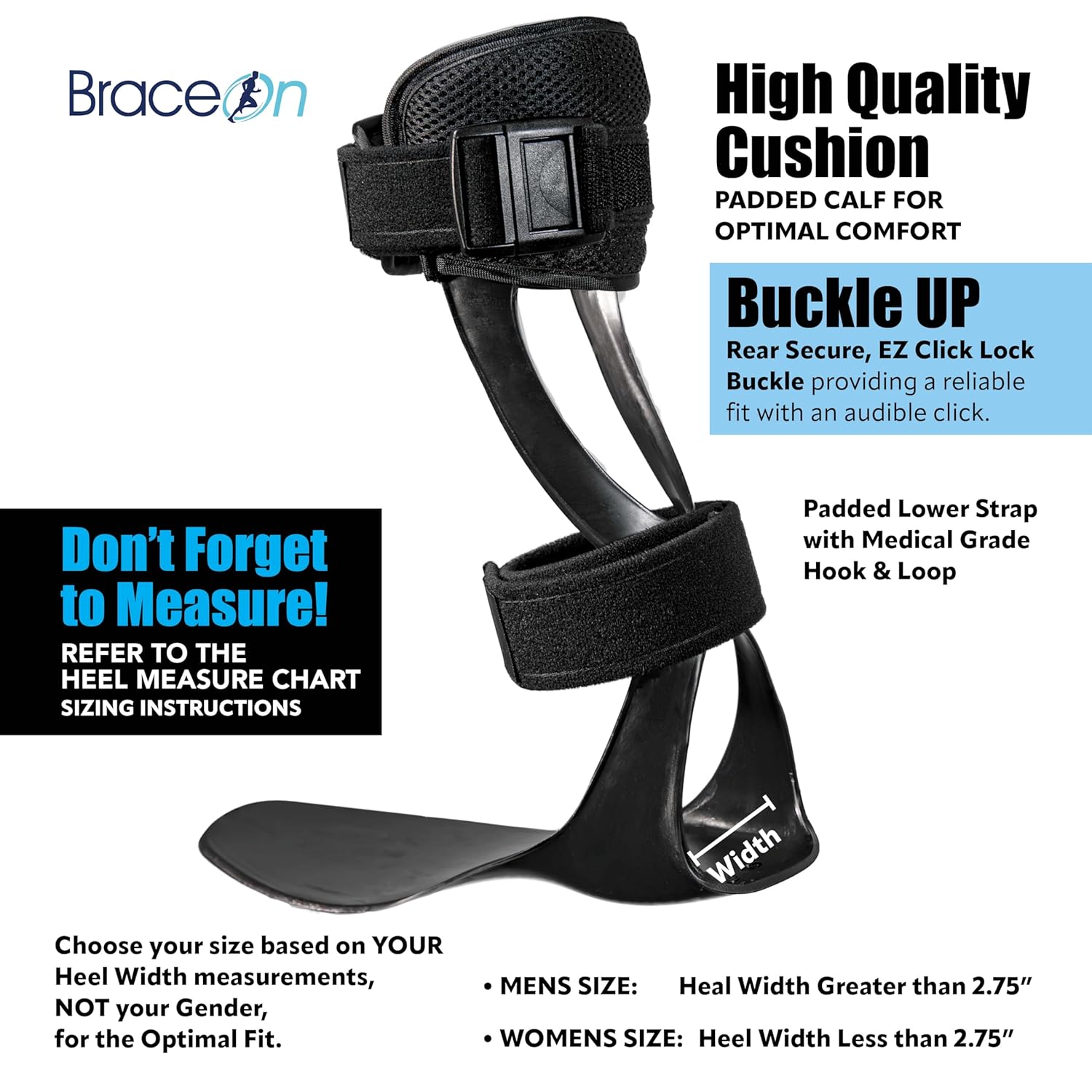 Brace On AFO S-Type Drop Foot Stabilizer Brace, Moldable Trimmable Polyethylene

