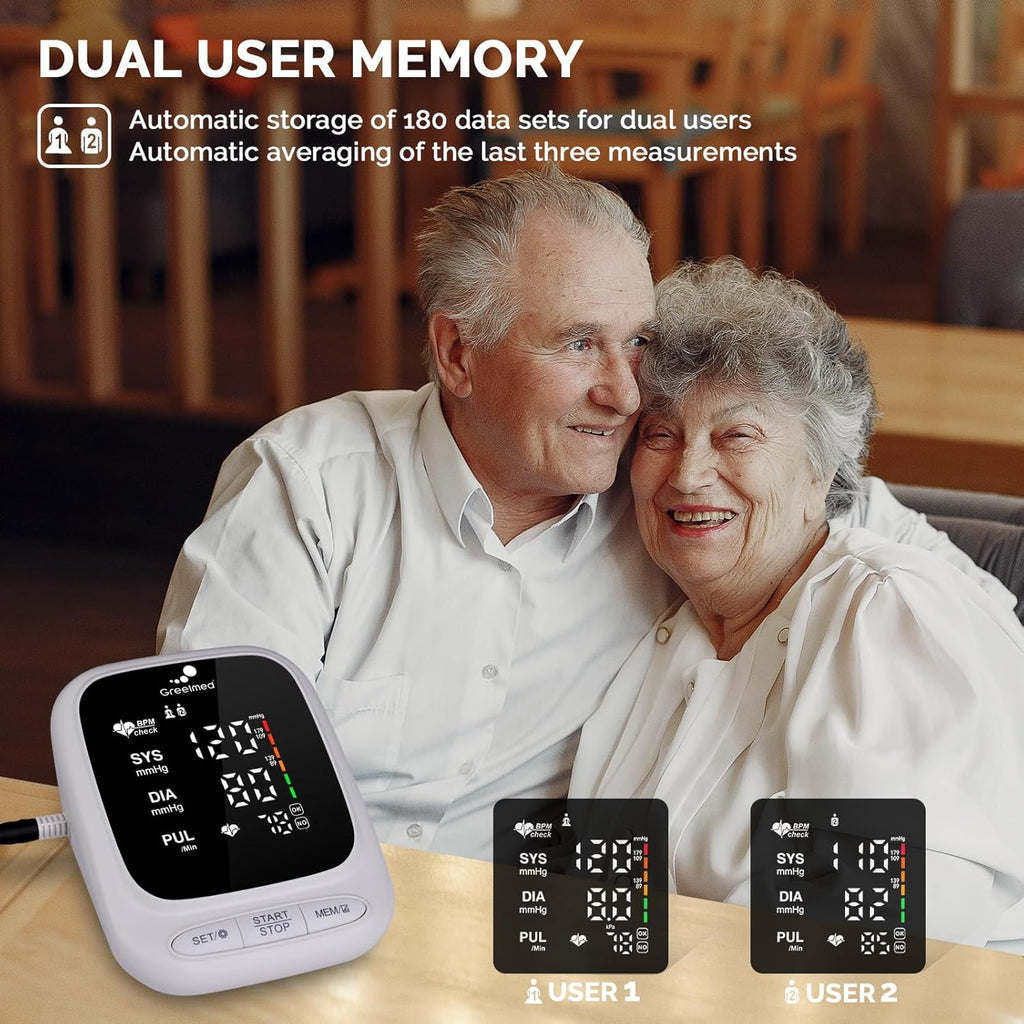 Upper Arm Automatic Blood Pressure Monitor with Talking Display and Rechargeable Battery

