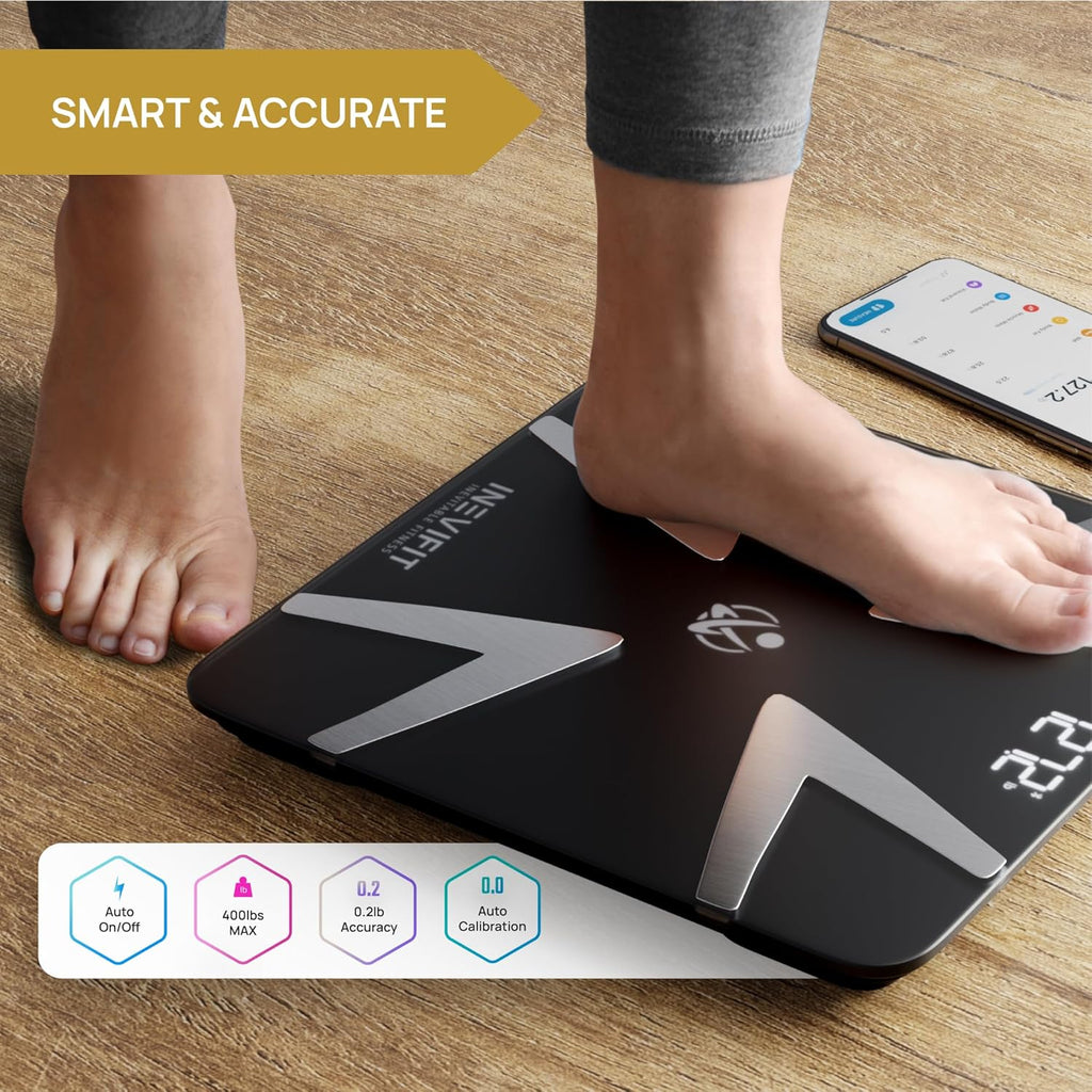 INEVIFIT Smart Body Fat Scale Bluetooth Digital Bathroom Analyzer

