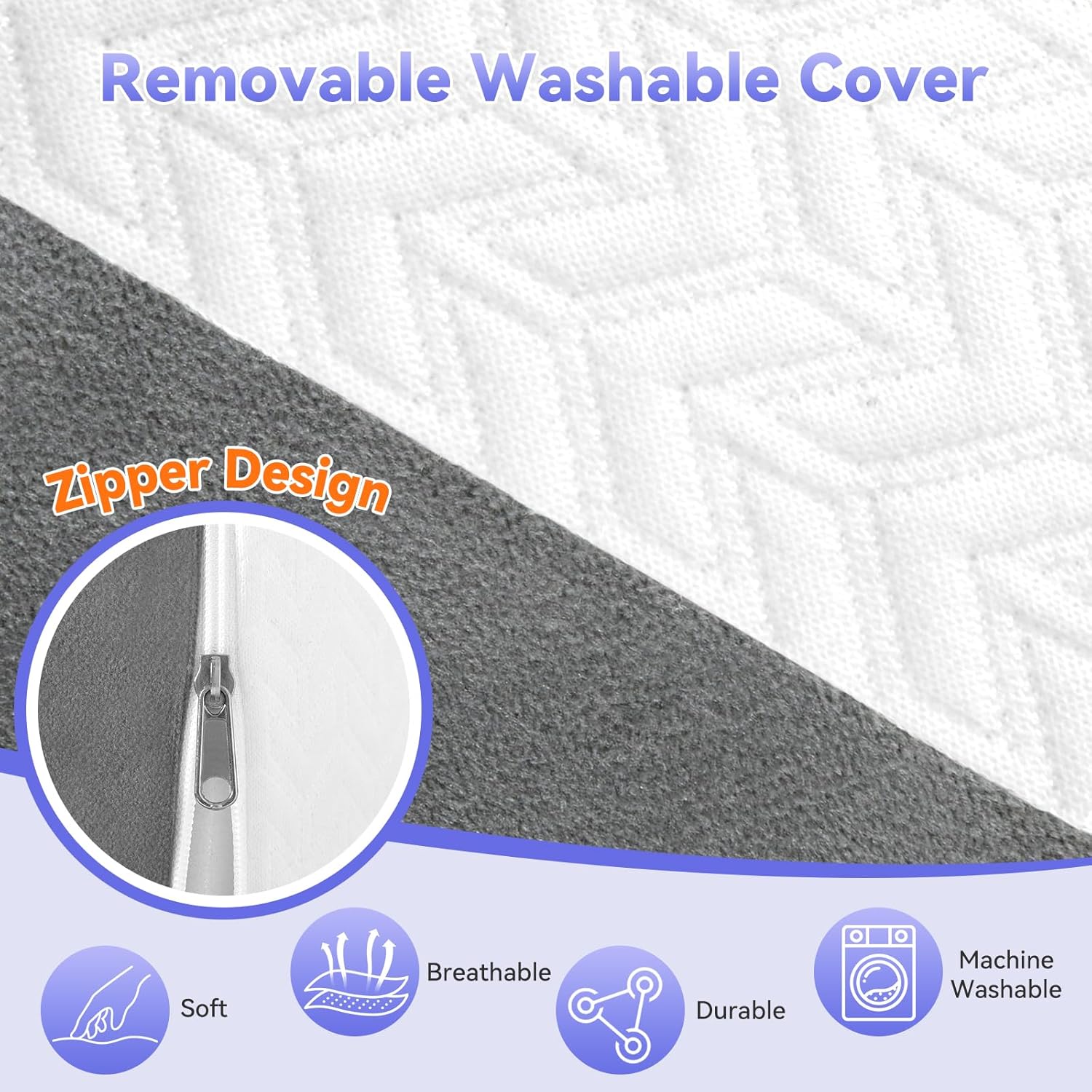 Vekkia Wedge Pillow for Side Sleeping with High-Density Foam and Back Support

