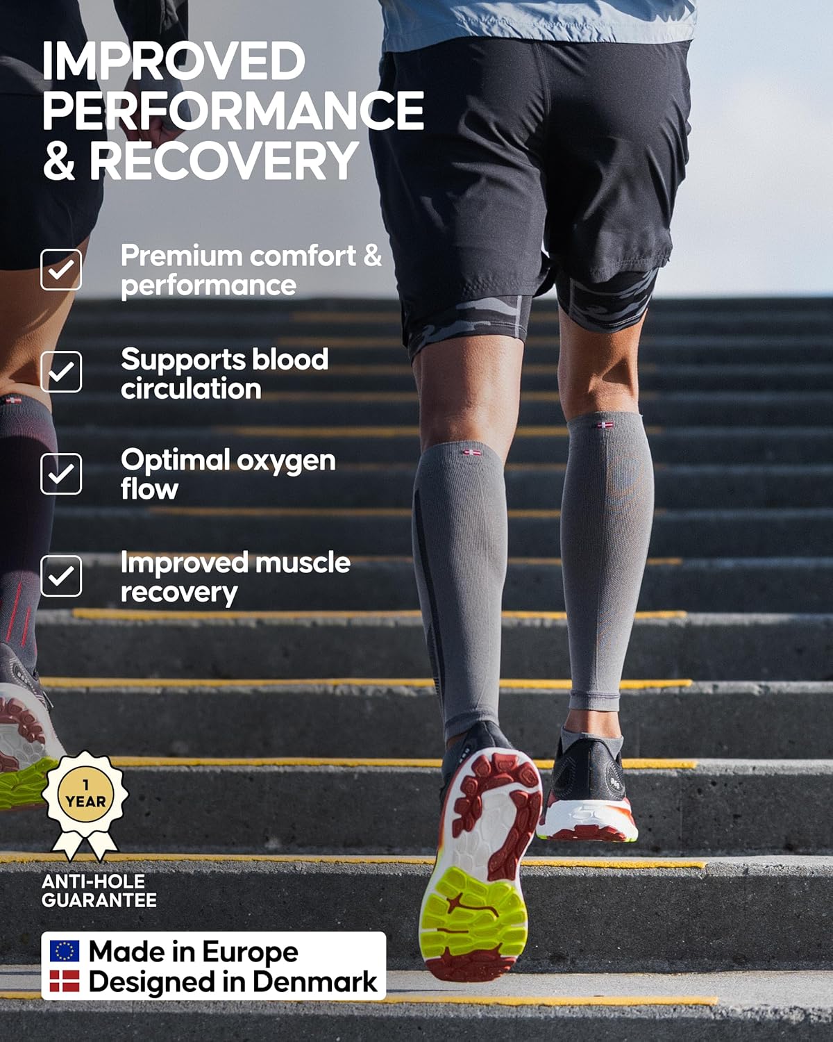 Danish Endurance Calf Compression Sleeve 21–26 mmHg for Legs and Shin Support

