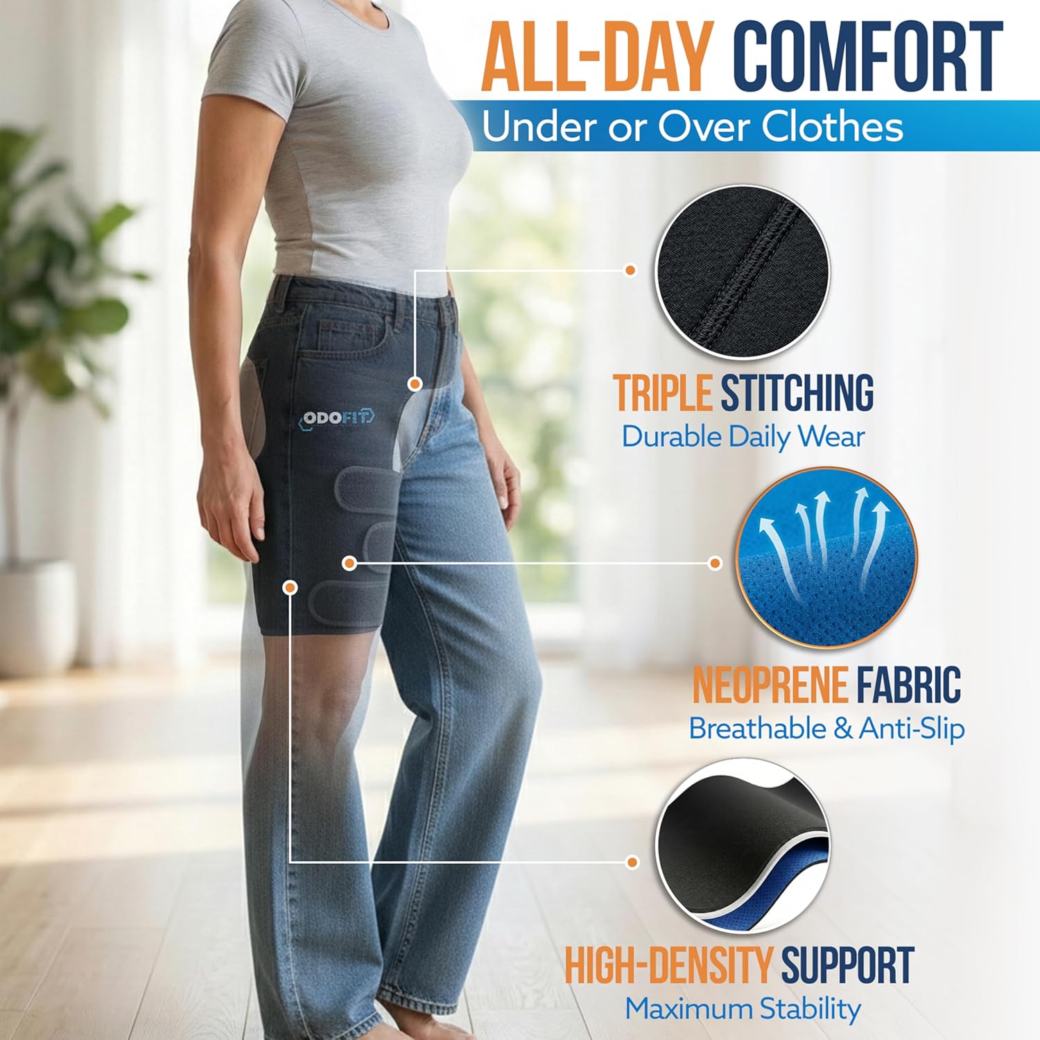 5-in-1 Hip Brace Adjustable Groin Hip Flexor Compression for Sciatica Support

