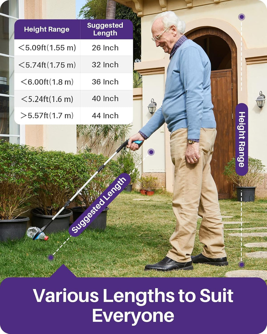 KEKOY Grabber Reacher Tool for Seniors, Foldable Pickup Stick with Magnet

