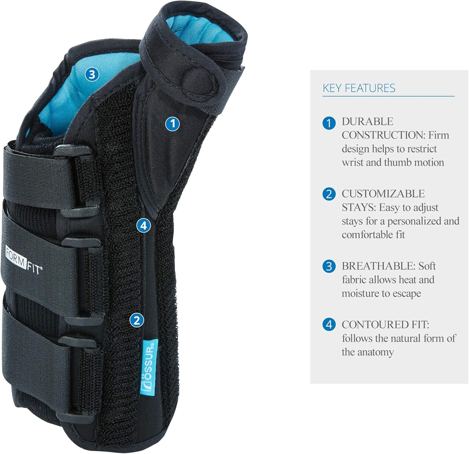 Ossur Form Fit Thumb Spica Arthritis Support, Breathable Contoured Tendonitis Brace

