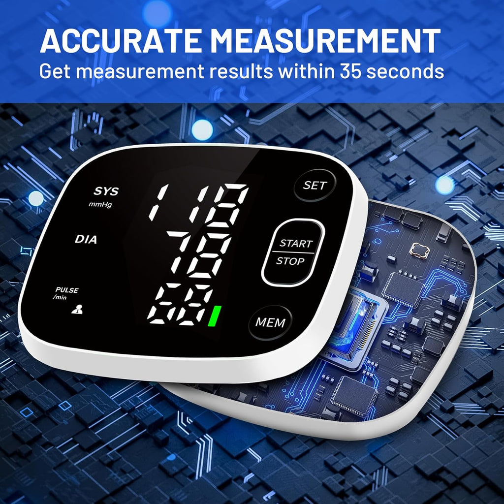 Rechargeable Wrist Blood Pressure Monitor for Home Use, Adjustable Cuff, Voice, 2 Users

