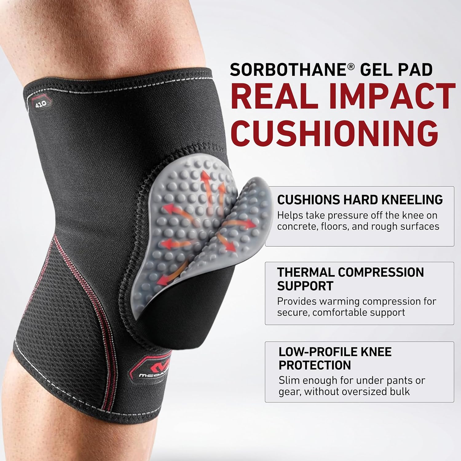McDavid Gel Insert Knee Compression Sleeve for Impact Absorption and Support

