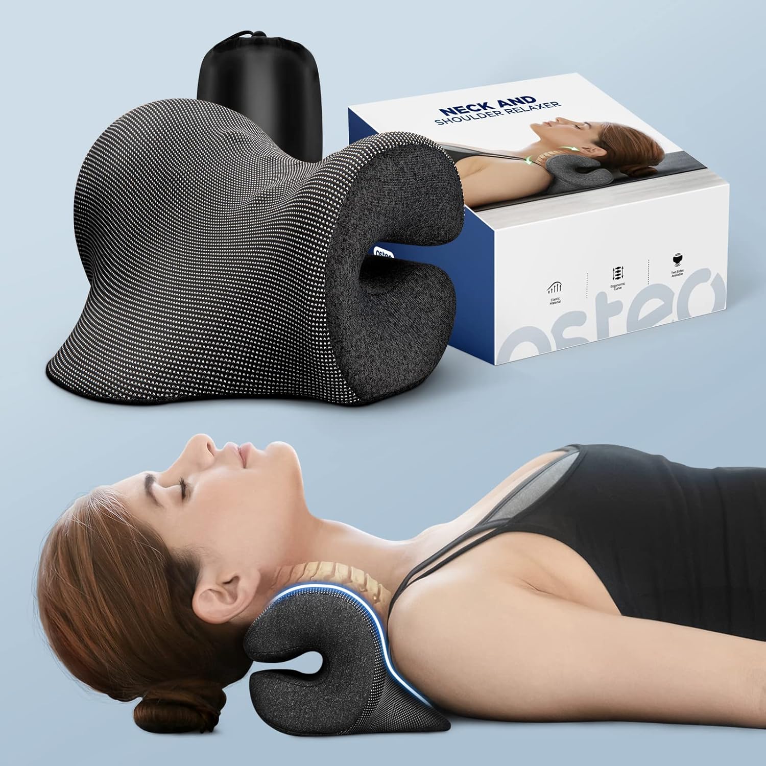 Osteo Magnetic Therapy Neck Stretcher with Cervical Traction Pillow

