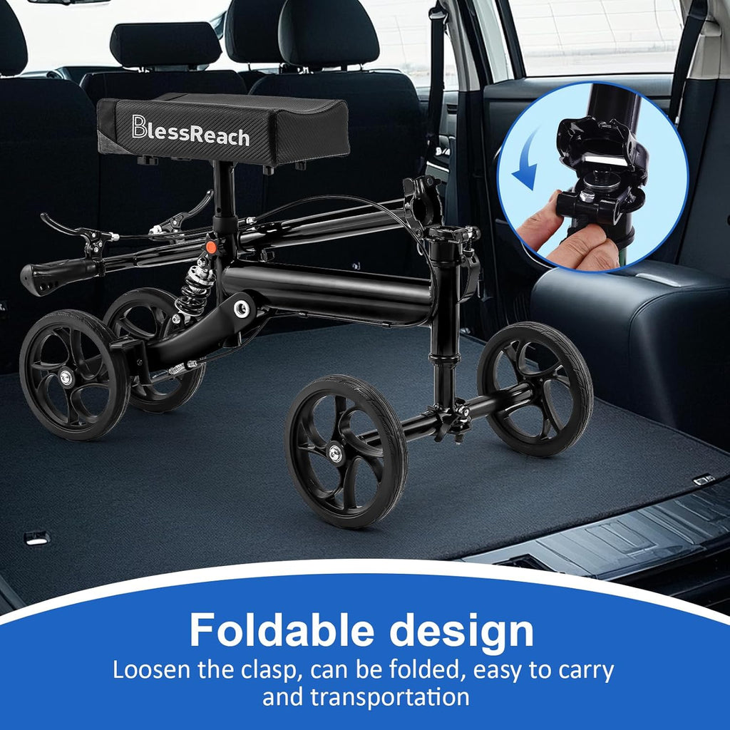 BlessReach Steerable Knee Walker Deluxe Knee Scooter for Foot Injuries, 300 lb


