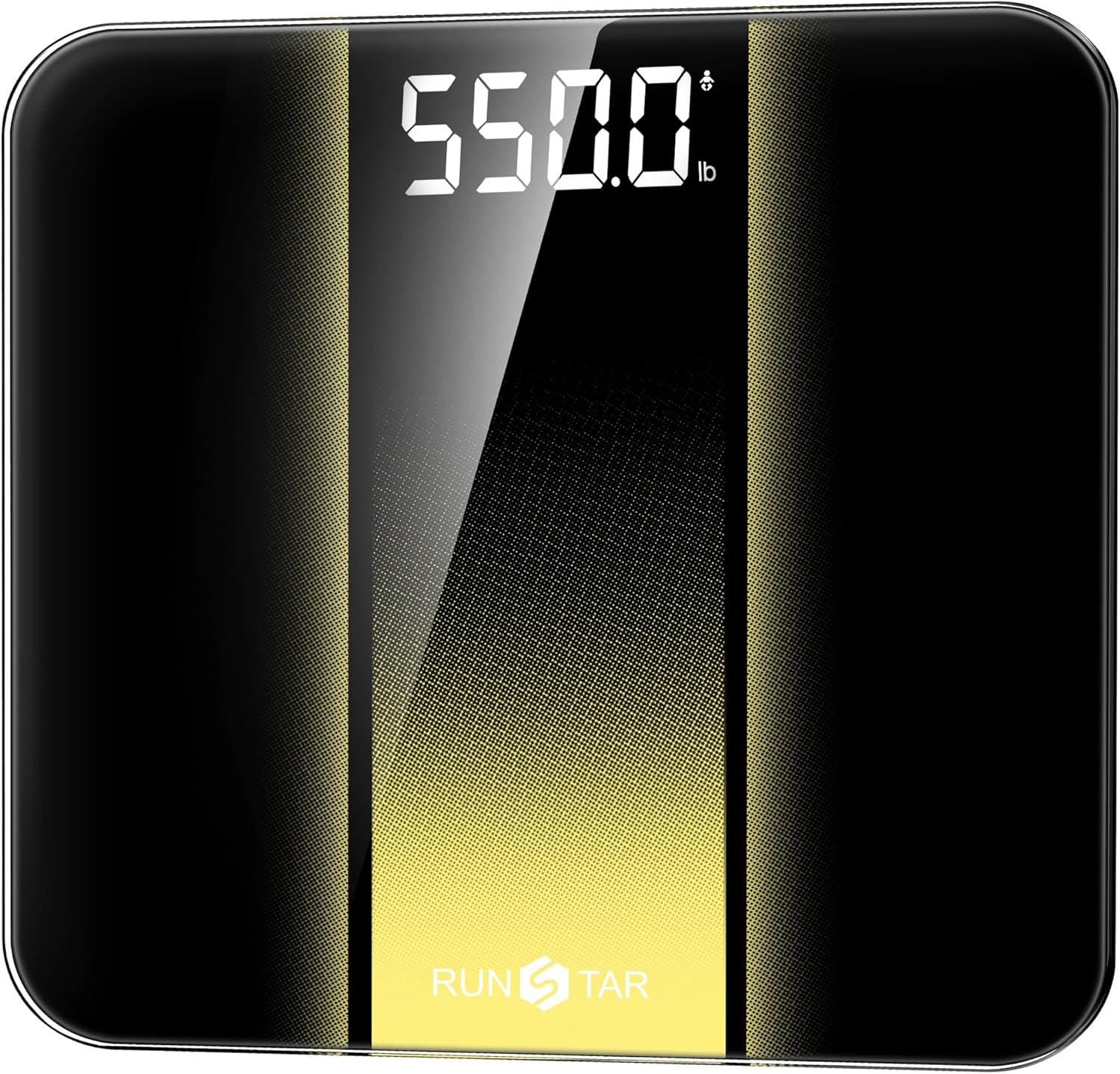 RunStar Digital Bathroom Scale Extra Wide Tempered Glass 550 lb LED Display

