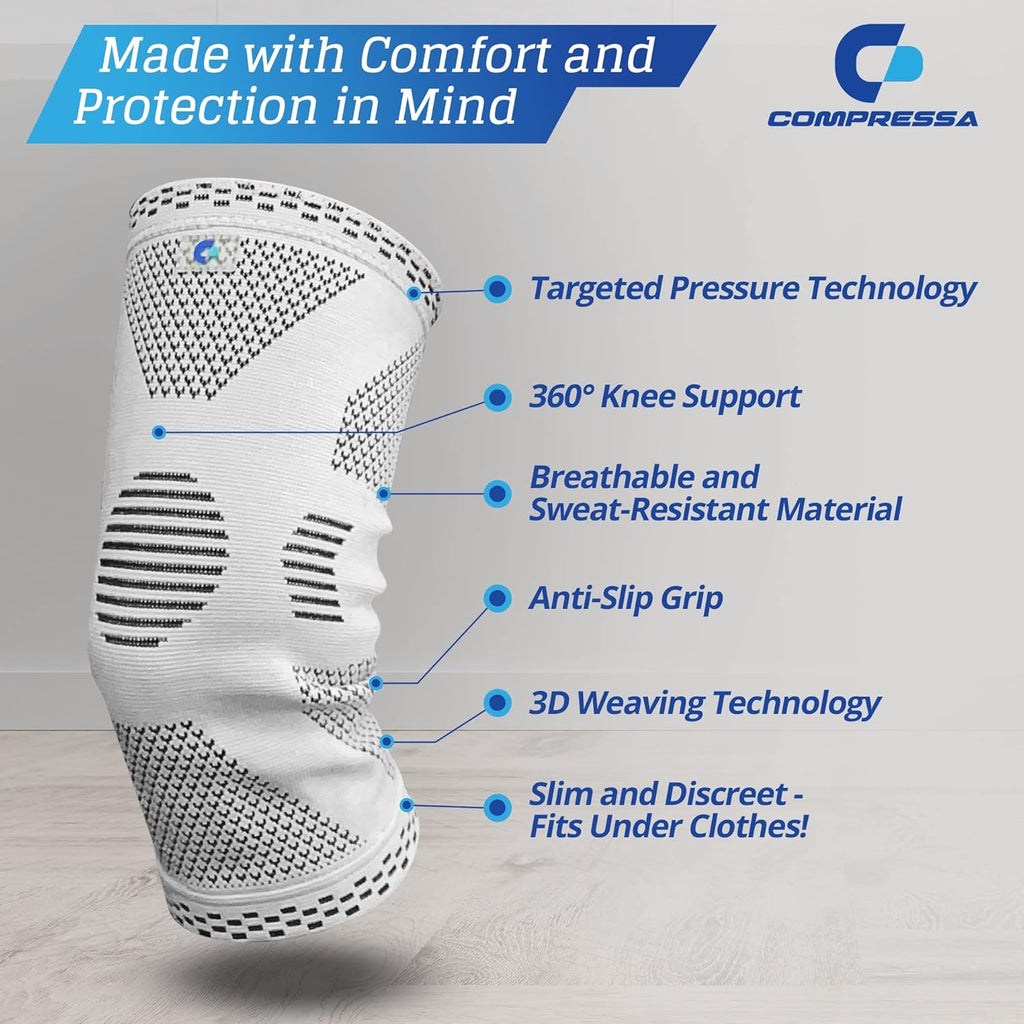 Compressa Knee Sleeve for Men and Women Non-Slip Compression Support

