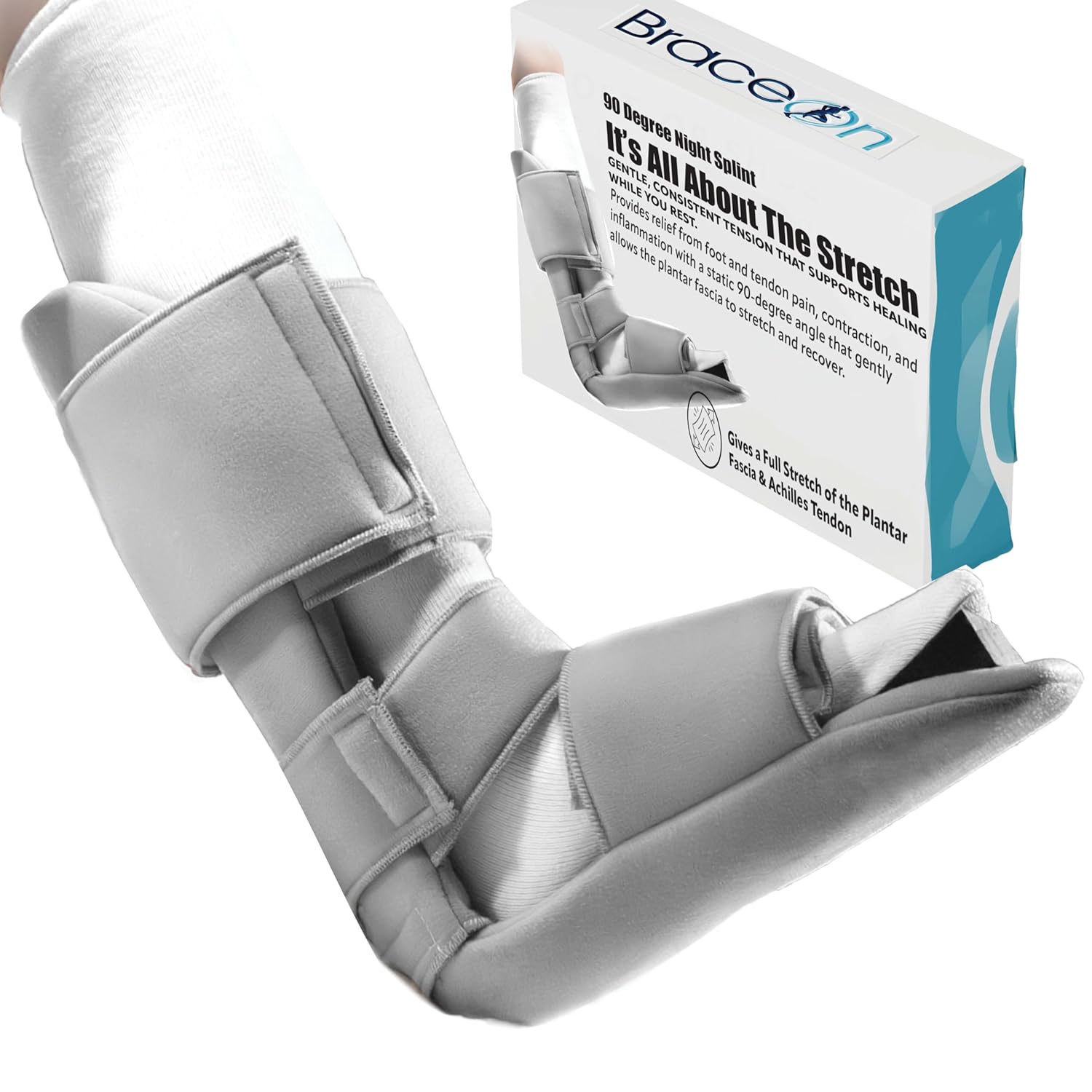 Brace On 90 Degree Night Splint for Plantar Fasciitis Foot Brace

