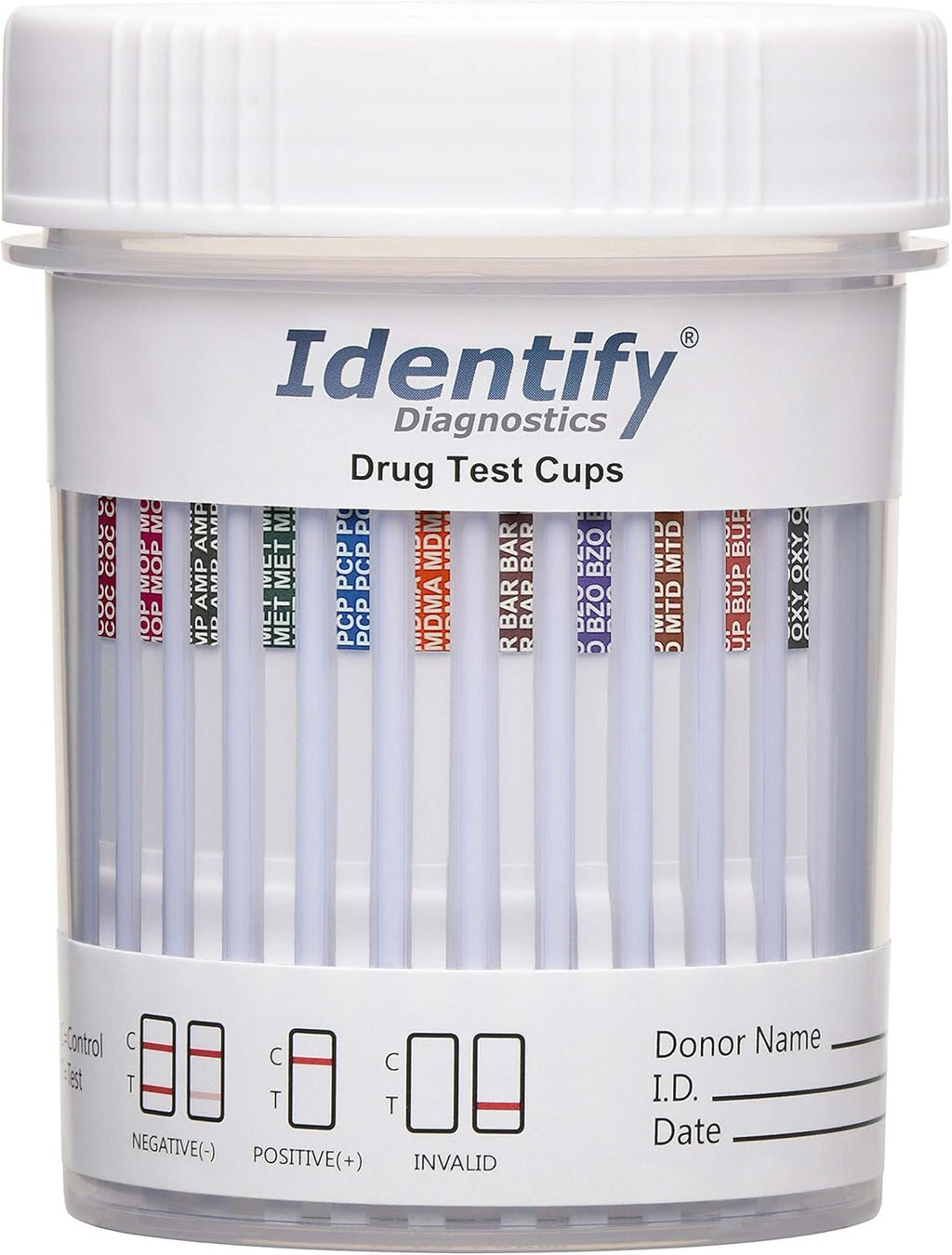 Identify Diagnostics 12 Panel CLIA Waived Urine Drug Test Cups

