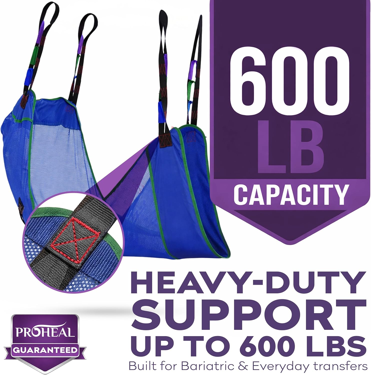ProHeal Universal Mesh Full Body Patient Lift Sling with Commode Opening, Polyester

