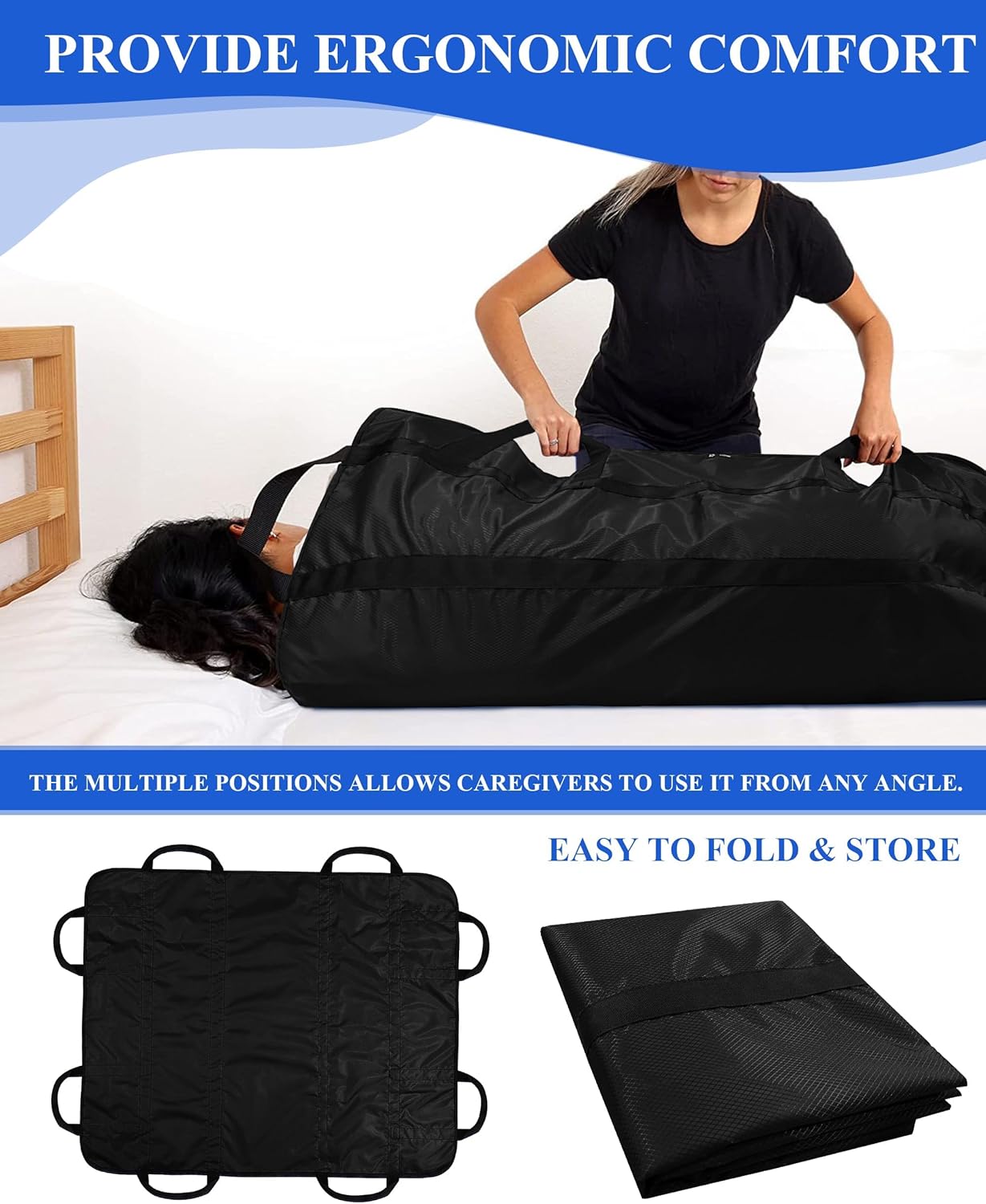 SPRING SEAON Patient Transfer Sheet with Handles, Waterproof Bed Pad

