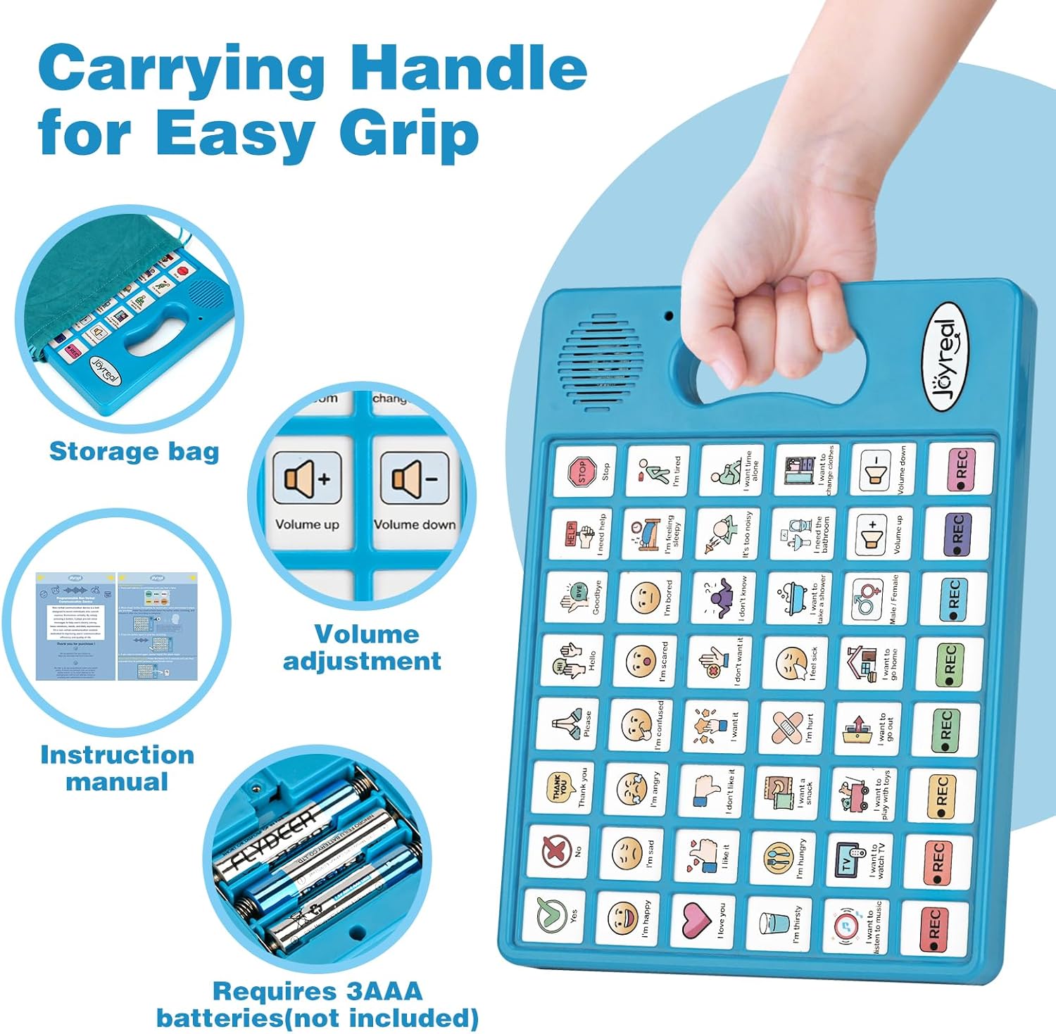Joyreal AAC Communication Device for Autism, Nonverbal Talker with Programmable Buttons

