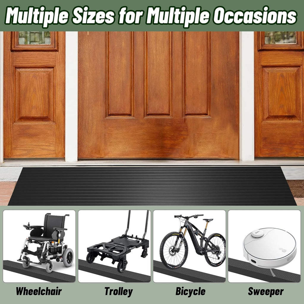 NUVIUM Rubber Threshold Ramp for Doorways, 35.5 in Wide, 2000 lb Capacity

