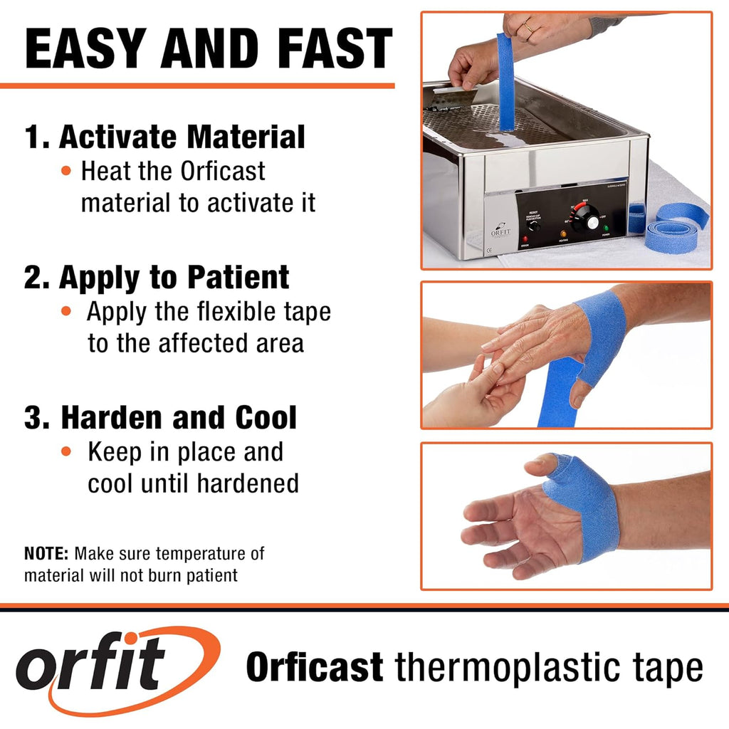 Orficast by Orfit Easy-Form Heat-Activated Thermoplastic Splinting Tape for Hand

