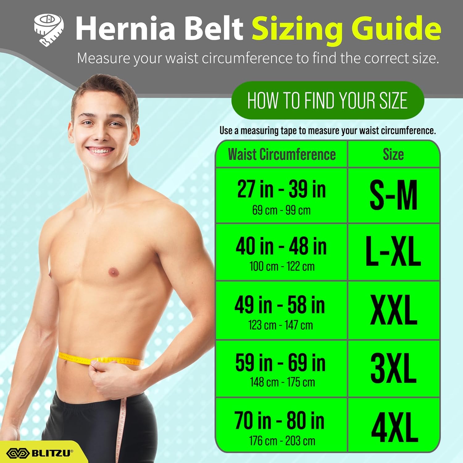BLITZU Umbilical Hernia Belt for Men & Women, Adjustable Abdominal Binder Truss Support

