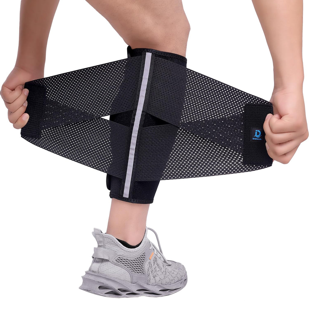 iDonua Calf Brace Compression Sleeve for Lower Leg Support, 2-Layer Elastic Wrap

