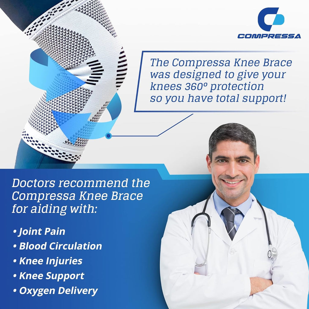 Compressa Knee Sleeve for Men and Women Non-Slip Compression Support

