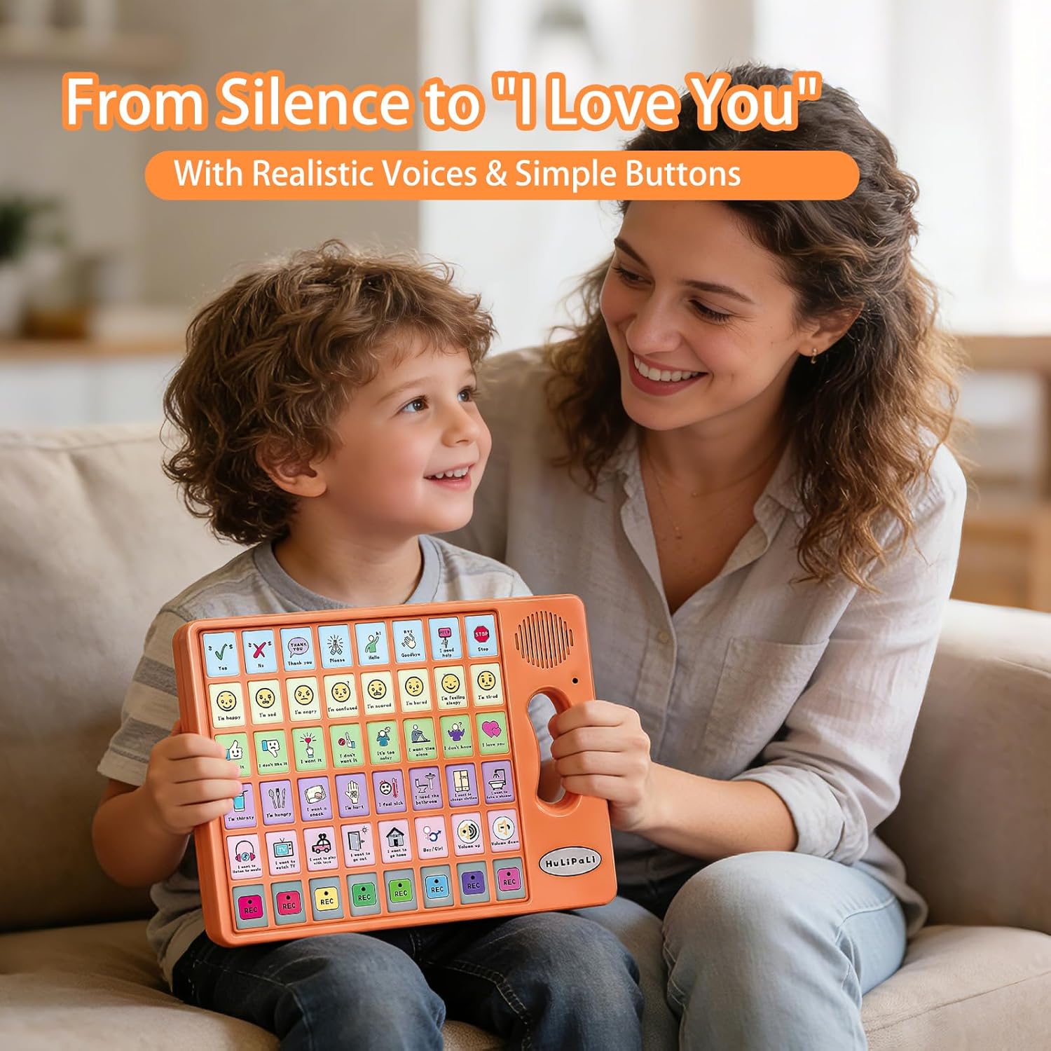 AAC Speech Therapy Device for Autism, Grip Handle, 40 Buttons, Adjustable Volume

