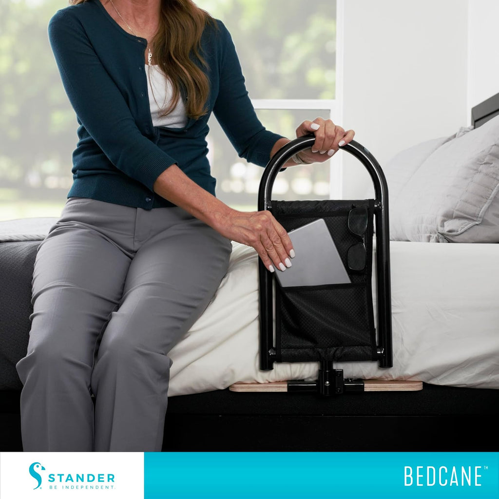 Stander Adult Portable Bed Rail with Safety Handle, Organizer Pouch, ASTM Approved

