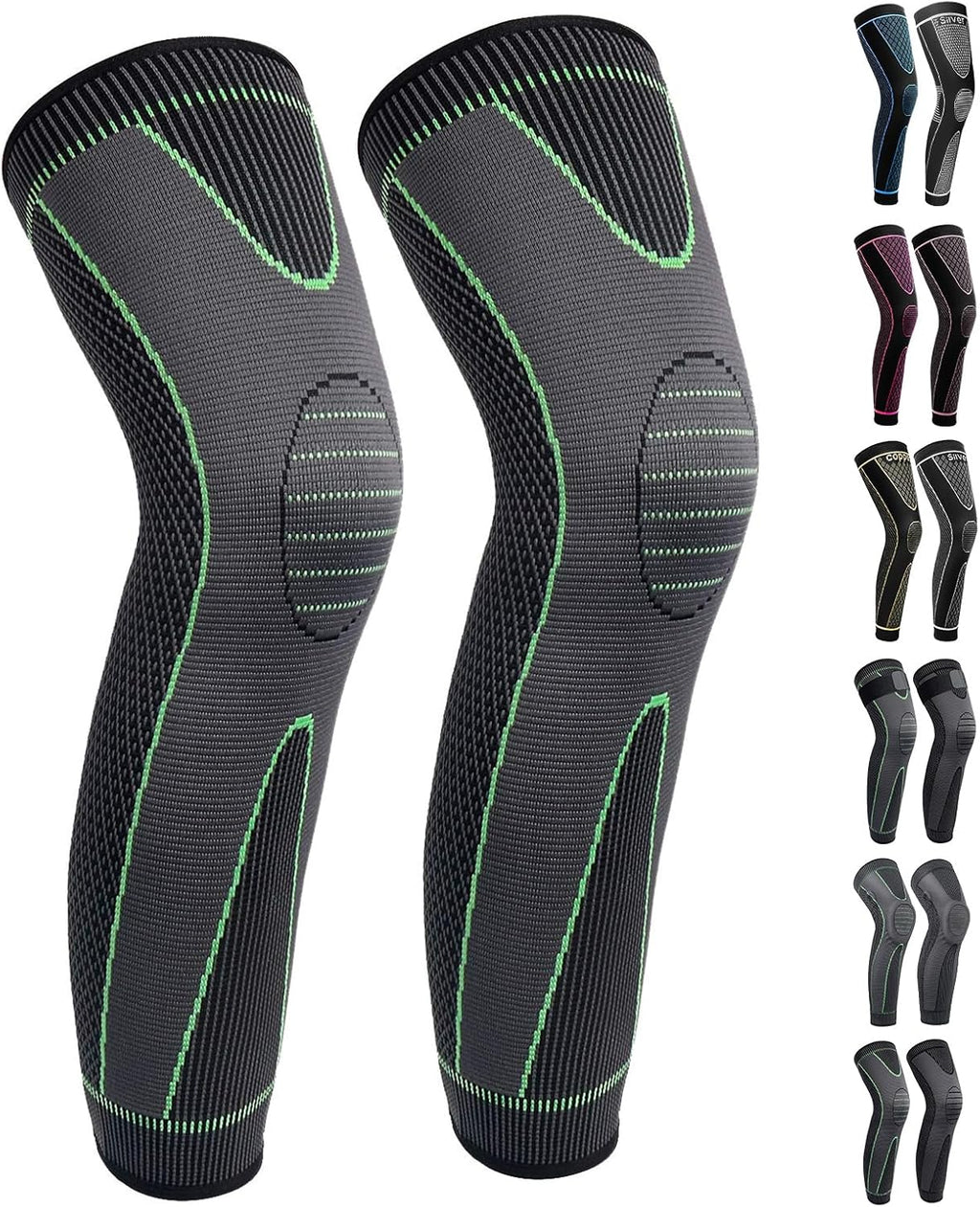 Spandex Full Leg Compression Sleeves with Knee Support for Running & Cycling

